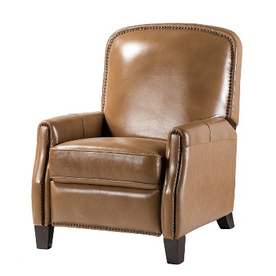 Deborah Modern Wooden Upholstery Modern Genuine Leather Recliner with Nailhead Trim for Living Room and Bedroom| ART OF LIVING DESIGNS