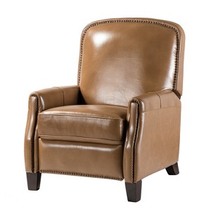Deborah Modern Wooden Upholstery Modern Genuine Leather Recliner with Nailhead Trim for Living Room and Bedroom  | ARTFUL LIVING DESIGN - 1 of 4
