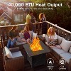 ZAFRO 28" Fire Pit Table, 40000 BTU Propane Fire Pit Table with Lid,Rain Cover and 3 Pounds Lava Stones for Outdoor Backyard, Courtyard - 3 of 4