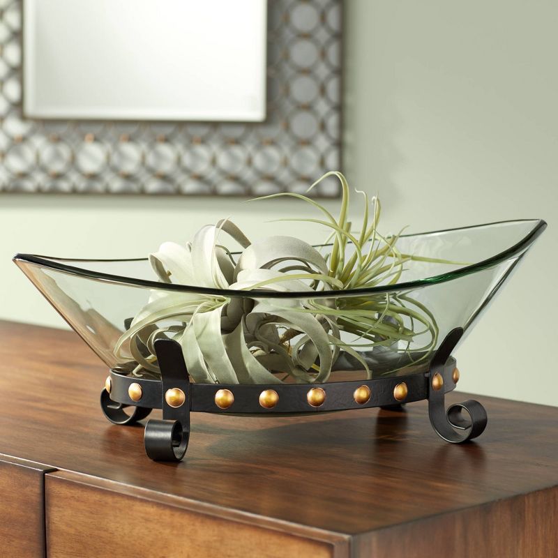 Kensington Hill Rayden 23 1/4" Wide Decorative Glass Bowl with Studded Base, 2 of 8