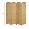 NicBex Room Divider Folding Hand-Woven Privacy Screen with Wood Legs Partition for Home & Office - 3 of 4