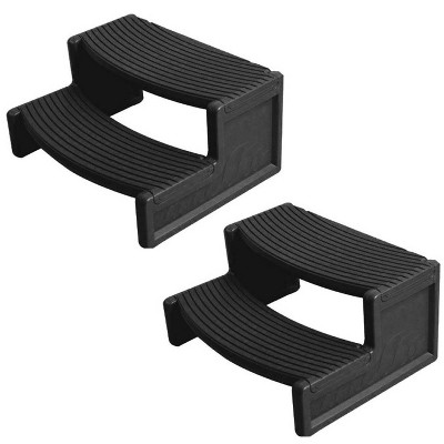 Black Resin Multipurpose 2-Step Spa and Hot Tub Stairs