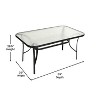 Merrick Lane 7 Piece Outdoor Dining Table Set for 6 with Glass-Top Patio Table and 6 Stack Chairs with Flex Comfort Material - 4 of 4
