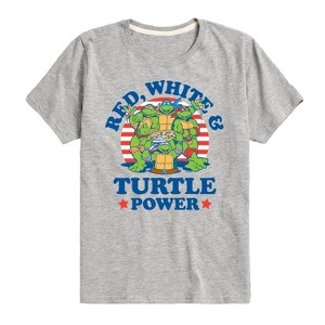 Boys' - Teenage Mutant Ninja Turtles - Red White Turtle Power Short Sleeve Graphic T-Shirt - 1 of 4