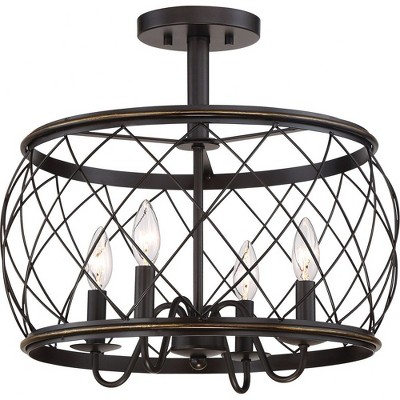 Quoizel Lighting Dury 4 - Light Semi-Flush Mount in  Palladian Bronze
