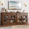 Coucheta Sideboard Buffet Cabinet, Modern Storage Cabinet with 2 Glass Doors, Kitchen Accent Storage Cabinet with Drawer for Dining Room, Entryway - 2 of 4