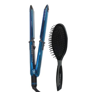 Conair Pro Brush with BaBylissPro LIMITED EDITION Nano Titanium Prima 3000 1¼" Stainless Steel Flat Iron BNTMB3000TUC - 1 of 4