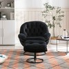 CAVINAS Velvet Upholstered Accent Chair with Black Base and Ottoman,Modern Upholstered Chair and Ottoman Sets for Living Room - 4 of 4