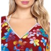 LA LEELA Women's Vacation Mini Swimwear Bathing Suit Summer Loose Beach Wear Swimsuit Cover Ups for Women Medium-Large Red, Floral - image 3 of 3