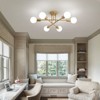 Itopfox Gold Modern Sputnik Chandelier Ceiling Light Fixture, 6-Light Industrial Semi Flush Mount for Bedroom Dining Living Room Kitchen Hallway - 3 of 4