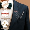 Unique Bargains Bouquet Square Rhinestone Square Tassel Chain Brooch Lapel Suit Pins 1 Pc - 3 of 4