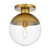 Elegant Lighting Eclipse 1 Light Brass Flush Mount With Clear Glass - 4 of 4