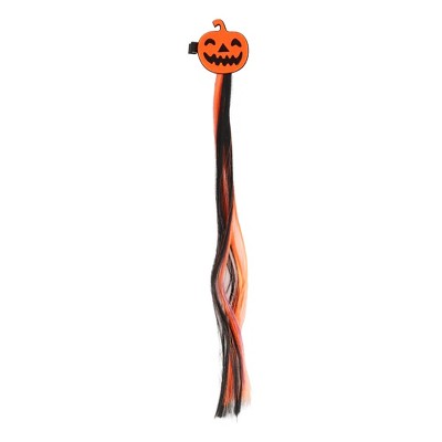Unique Bargains Halloween Pumpkin Style Hair Clips Black Orange Purple 1pc