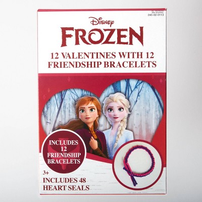 Disney Frozen 12ct Valentine's Day Classroom Exchange Cards with Friendship Bracelets - Paper Magic