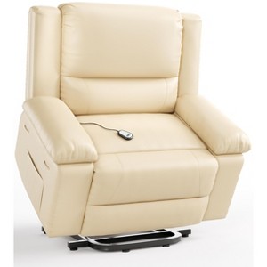 27" Wide Power Lift Recliner Chair for Elderly, Faux Leather w/ Heat, Massage & Adjustable Back and Legs, for Seniors or Mobility Impaired - 1 of 4