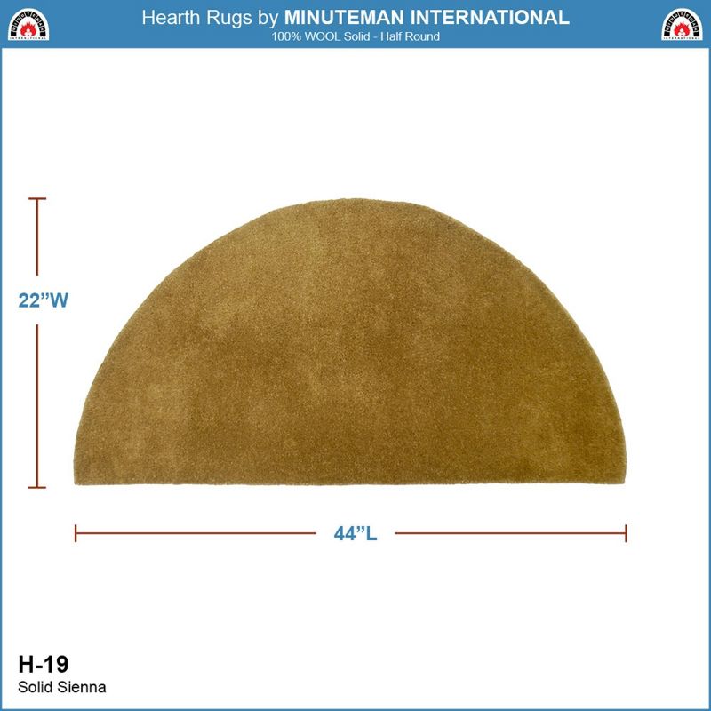44&#34; Long Minuteman International Sienna Half Round Hearth Rug Yellow - ACHLA Designs, 3 of 7
