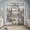 Besiost 5FT Closet Organizer with Wood Drawers and Cubbies, Small Closet System with 5 Hanging Rods - 3 of 4