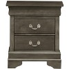 Vynxaria Traditional Charming Nightstand - Gray Finish, 24"Hx22"Wx16"D, Sturdy Construction, No Assembly Required, Bedroom Furniture - 2 of 4