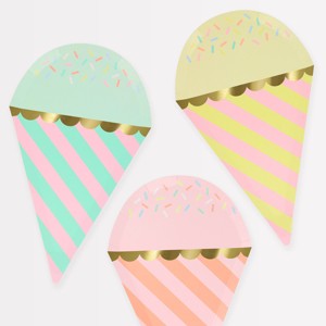 Meri Meri Ice Cream With Sprinkles Plates (Pack of 8) - 1 of 4