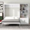 TIRAMISUBEST Full Size Murphy Bed with Multiple Storage Shelves and A Cabinet, Solid Wood Folding Murphy Cabinet Bed with Open Storage - 2 of 4
