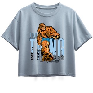 Girls' - Marvel - Fantastic Four The Thing Short Sleeve Boxy Graphic T-Shirt - 1 of 1