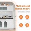 63" Freestanding Kitchen Buffet with Hutch and Adjustable Shelves, Pegboard, Power Outlet and Storage Drawers for Coffee Bar Use-Cuddlewood - 3 of 4