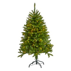 Nearly Natural 4-ft Sierra Spruce Natural Look Artificial Christmas Tree with 150 Clear LED Lights - 1 of 4