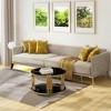 Okak Large Round Ottoman Coffee Table 2-Tier Button Tufted Upholstered Coffee Table with Shelf Storage for Living Room/Office, Space-Saving - 2 of 4