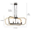 LNC Creamy 4-Lights 27.5" Shabby Chic Rectangle Kitchen Island Pendant  Lights, Off-White Wood and Distressed Black - 3 of 4