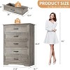 Dresser for Bedroom with 5/6 Drawers, Tall Wood Drawer Dresser Chest of Drawers for Closet - 2 of 4