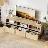 Jojoka TV Stand for 75 inch TV, Entertainment Center with Storage, 65 Inch TV Console Table with 3 Drawers,Brown - 4 of 4