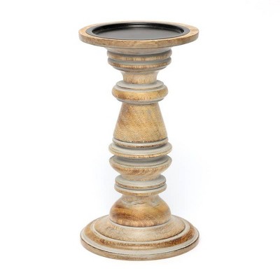 AZL1 Life Concept Candle Holders, Tall Wooden Candle Stand for Rustic Dining Table and Living Room Mantel Display, Brown, 4.5"*4.5"*12"