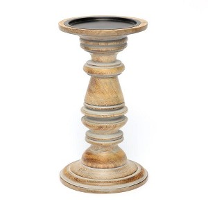 AZL1 Life Concept Candle Holders, Tall Wooden Candle Stand for Rustic Dining Table and Living Room Mantel Display, Brown, 4.5"*4.5"*12" - 1 of 4