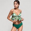 Anna-Kaci Swim Women's Ruffle Tankini Bikini Set with Tropical Leaf Print Bow Front Detail and Adjustable Straps - 4 of 4