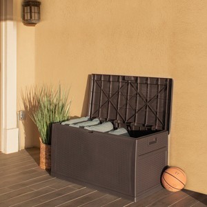 Barton Deck Box 120 Gallon Outdoor Patio Storage Bench Shed Cabinet Container - 1 of 4