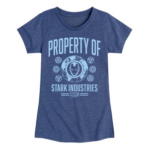 Girls' - Marvel - Iron Man Property Of Stark Industries Fitted Short Sleeve Graphic T-Shirt - 1 of 4