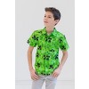 Minecraft Creeper Big Boys Short Sleeve Button Down Dress Shirt Green 18-20 - 4 of 4