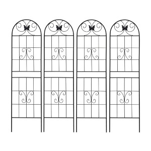 Lirago Black 4 pieces Weatherproof Multi-functional Outdoor Screen-Laser-Cut Galvanized Steel Panel 70.86"Hx19.68"Wx0.51"D - 1 of 4