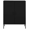 vidaXL Storage Cabinet Black Steel Medium - Black - 3 of 4