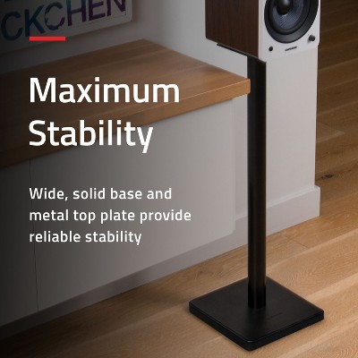 Matte Black Adjustable Floor Speaker Stands with Cable Management
