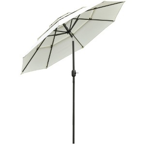 Sapphtopaz 9Ft Patio Umbrella 3 Tiers Market Umbrella Ventilated Top with Crank and Push Button Tilt for Garden, Beach, Lawn, Backyard - 1 of 4