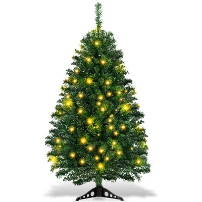 Costway 4Ft Pre-Lit Charlie Pine Christmas Tree Plastic Led Lights