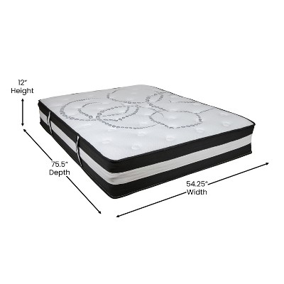 Full 12" White Innerspring Adjustable Bed Mattress