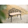 DOMETOUR Tulip Patio Garden Bench Metal Park Bench Cast Aluminum Outdoor Furniture with Floral Rose for Patio,Park,Lawn,Yard
Black withe cushion - 4 of 4