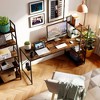 Bestier 47 inch Reversible Computer Desk with Storage Shelves for Home Office in Rustic Brown - 2 of 4