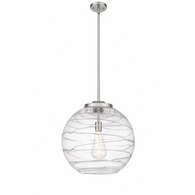Athens Deco Swirl - 1 Light Pendant In Industrial Style-19.5 Inches Tall and 17.88 Inches Wide