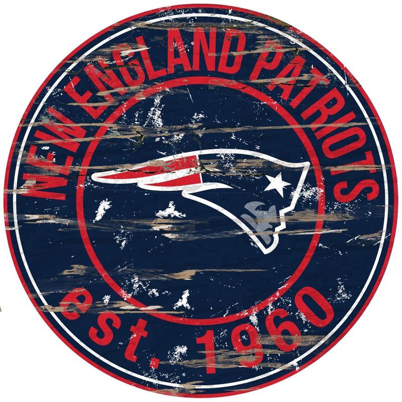 NFL Fan Creations Round Distressed Sign, 1 of 2