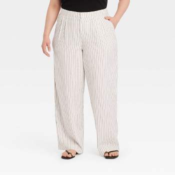 Women's High-rise Slim Fit Effortless Pintuck Ankle Pants - A New Day™  Off-white 17 : Target