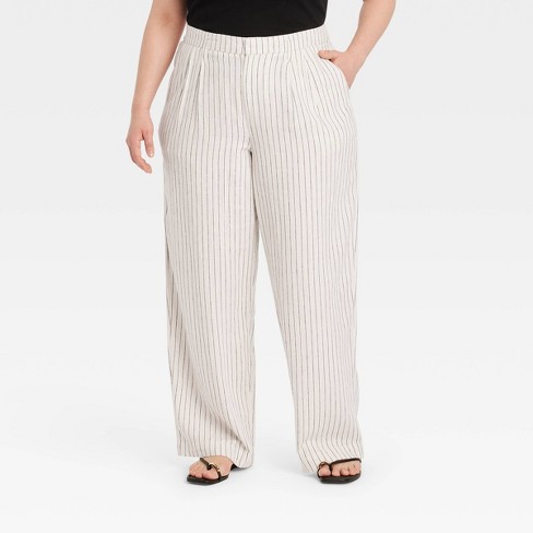 Women's High-rise Pleat Front Straight Chino Pants - A New Day™ Cream 4 :  Target
