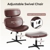2 Set Swivel Office Chairs With Ottoman,PU Desk Chair With Extended Headrest&Adjustable Seat,Ergonomic Computer Chair For Office&Living&Bedroom - 3 of 4